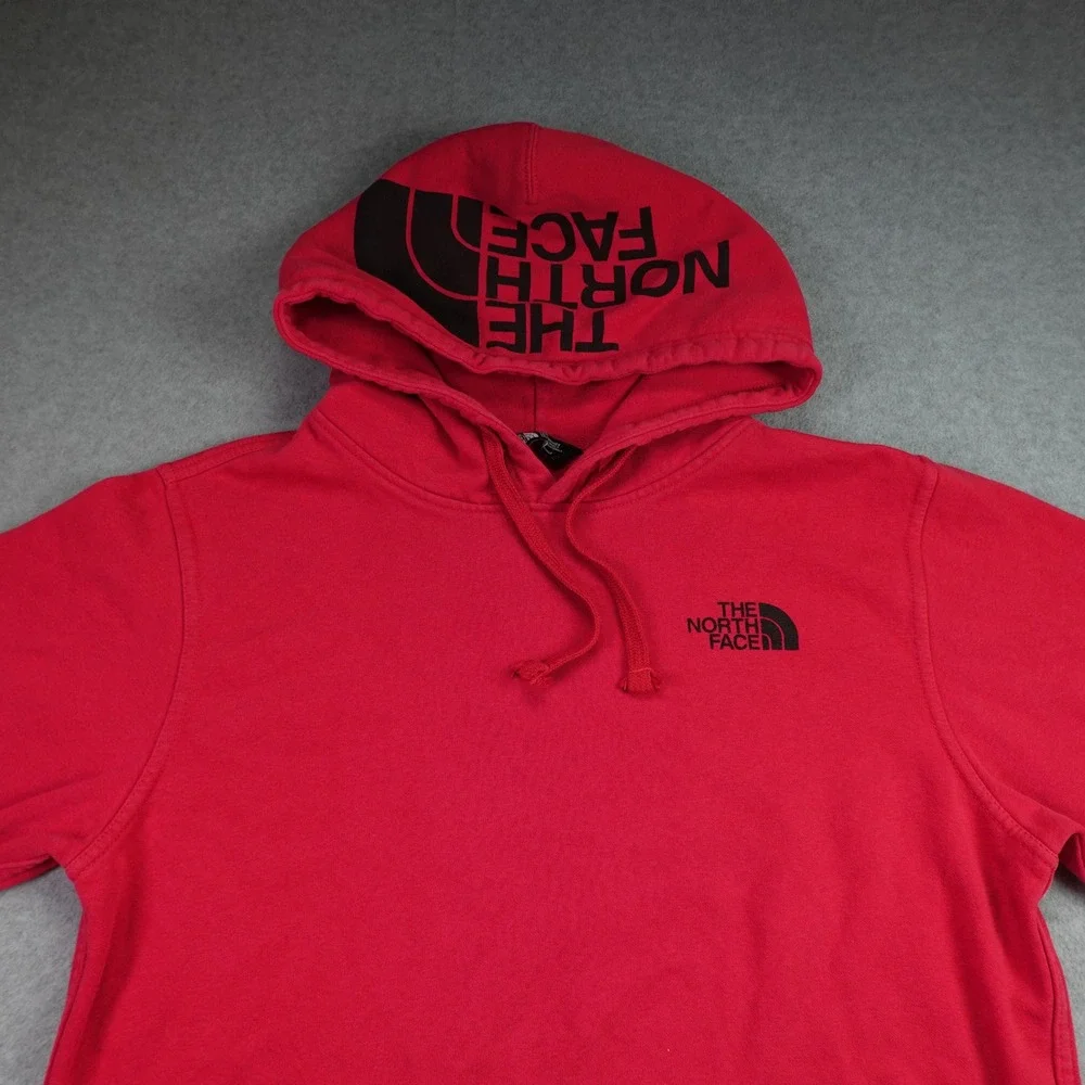 The North Face Hoodie Mens Medium Red Pullover Sweatshirt Logo Active